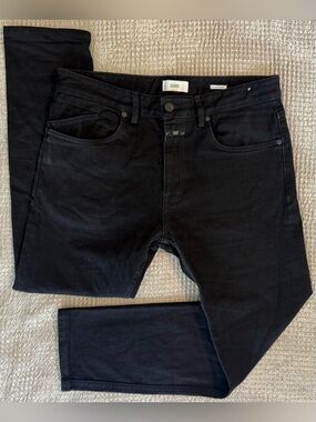 Closed Cooper Tapered Candiani Jeans 33 Black Made Italy 34x27